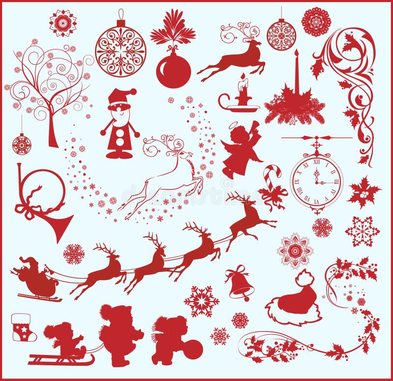 Juldesignelement stock illustrationer