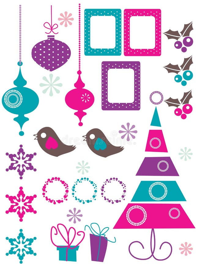 Juldesignelement royaltyfri illustrationer