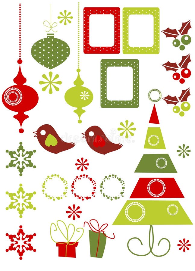 Juldesignelement stock illustrationer