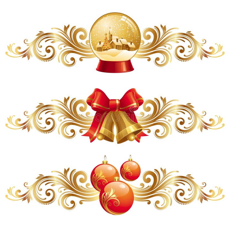 Juldesignelement stock illustrationer