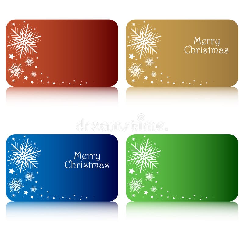 Set of four gift tags for Christmas with space for your text, isolated on white background. EPS file available. Set of four gift tags for Christmas with space for your text, isolated on white background. EPS file available