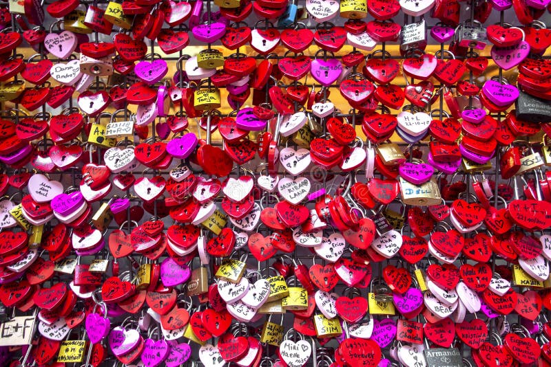 Juliet`s House In Verona, Italy. Many colourful love padlocks at the wall of Juliet`s house, Verona, Italy. romantic pattern