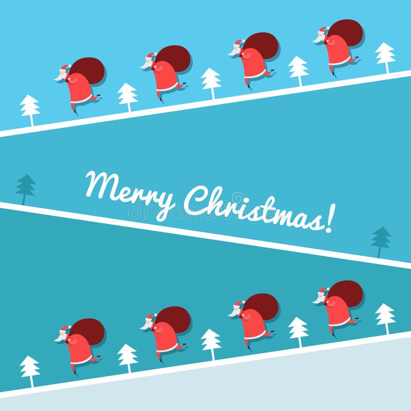 Julkort med Santa Claus spring royaltyfri illustrationer Julkort med Santa Claus spring royaltyfri illustrationer