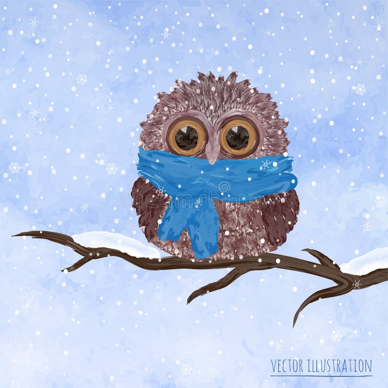 Julkort med ugglan vektor illustrationer Julkort med ugglan vektor illustrationer