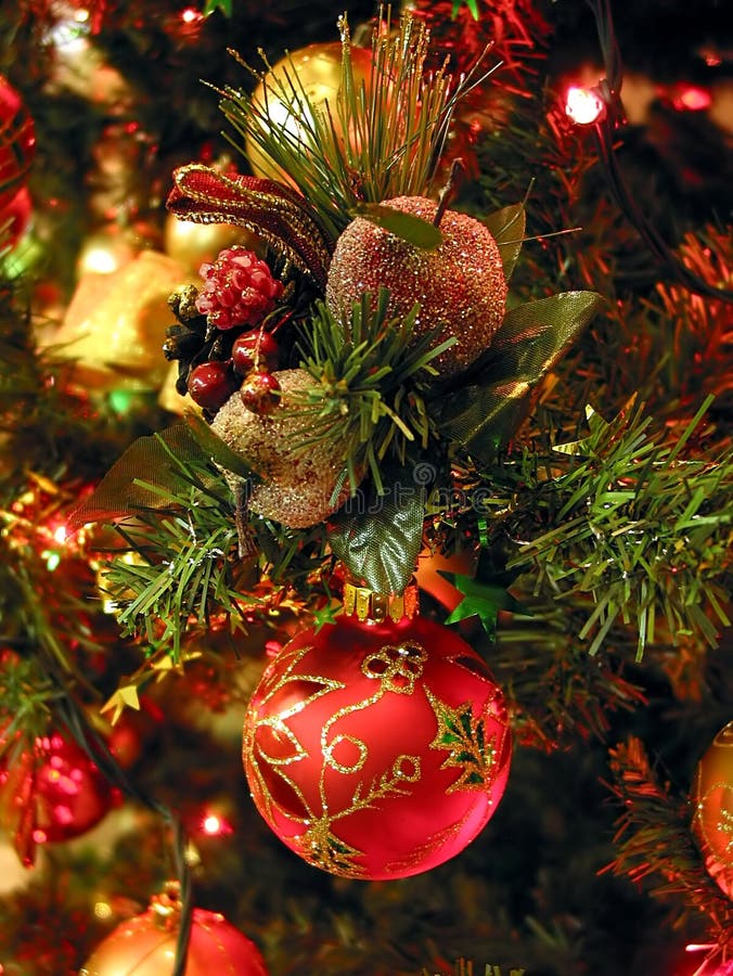 Julprydnadtree arkivfoto