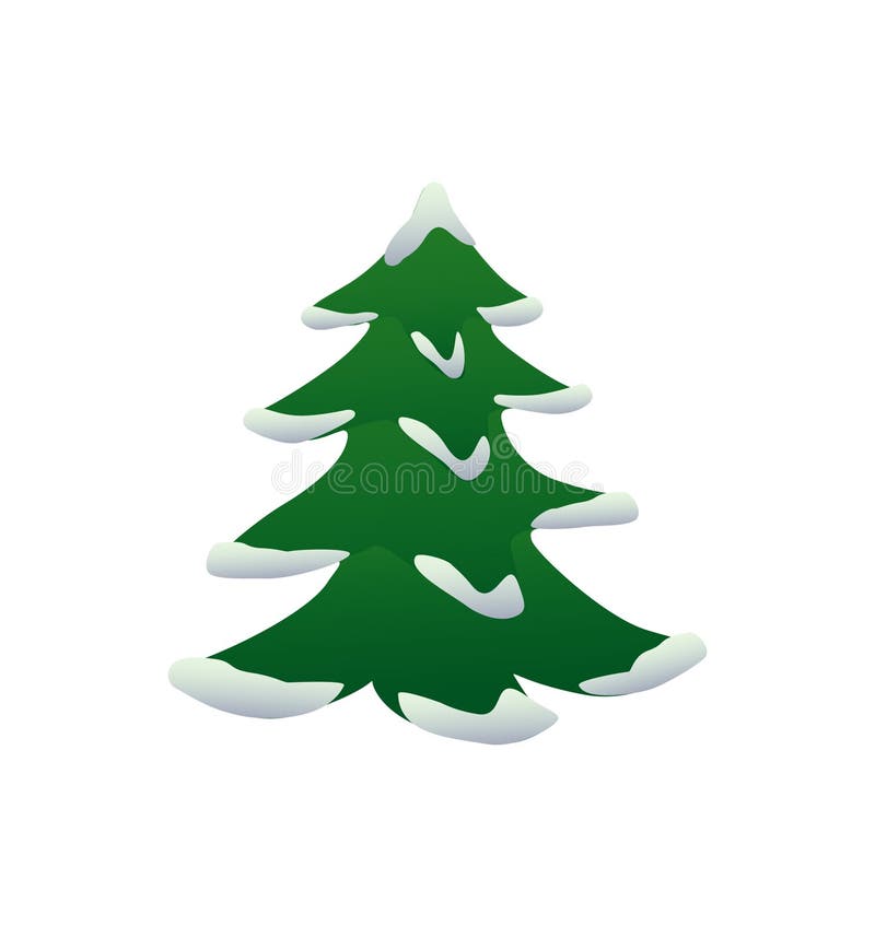 Vector illustration of Christmas tree with snow. Vector illustration of Christmas tree with snow