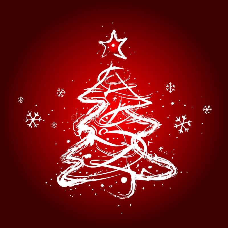 Modrn christmas tree, red background. Modrn christmas tree, red background