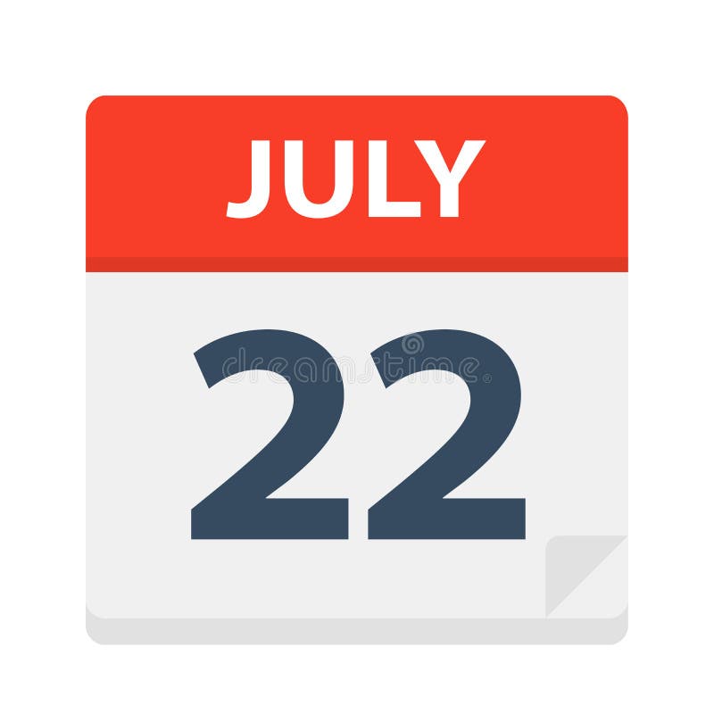 July 22 Calendar Icon Stock Illustration Illustration Of White