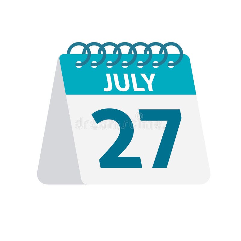 July 27 - Calendar Icon. Vector Illustration Of One Day Of Month. Desktop  Calendar Template Stock Illustration - Illustration of 2019, template:  152575072