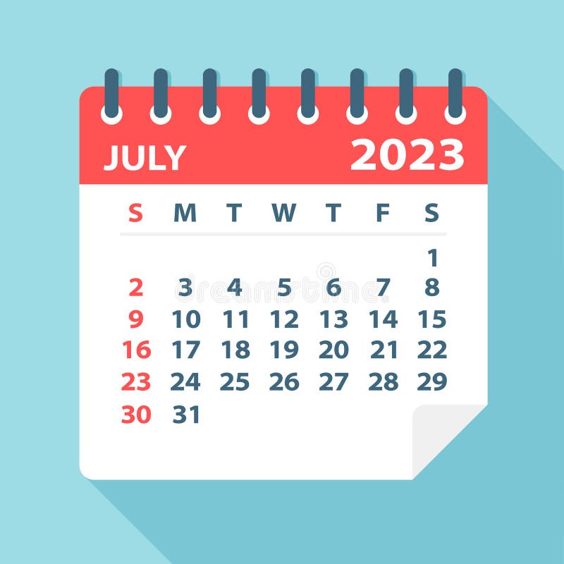 July 2023 Calendar Leaf - Vector Illustration Stock Vector