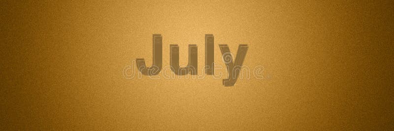 July gold text title for month background design royalty free illustration