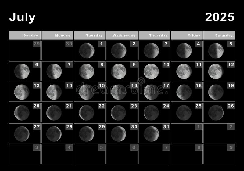 july-2025-lunar-calendar-moon-cycles-stock-illustration-illustration-of-galaxy-date-258915563