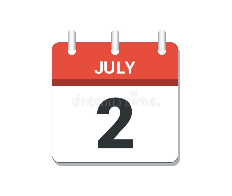 July 2nd Calendar Icon Vector Concept of Schedule Business and Tasks July 2nd Calendar Icon Vector Concept of Schedule Business and Tasks