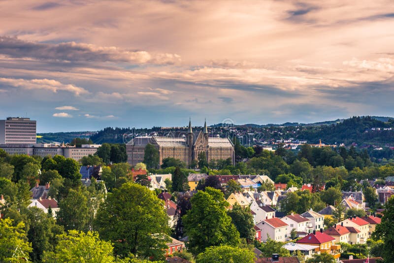 July 28, 2015 Panorama of the University of Trondheim, Norway Stock