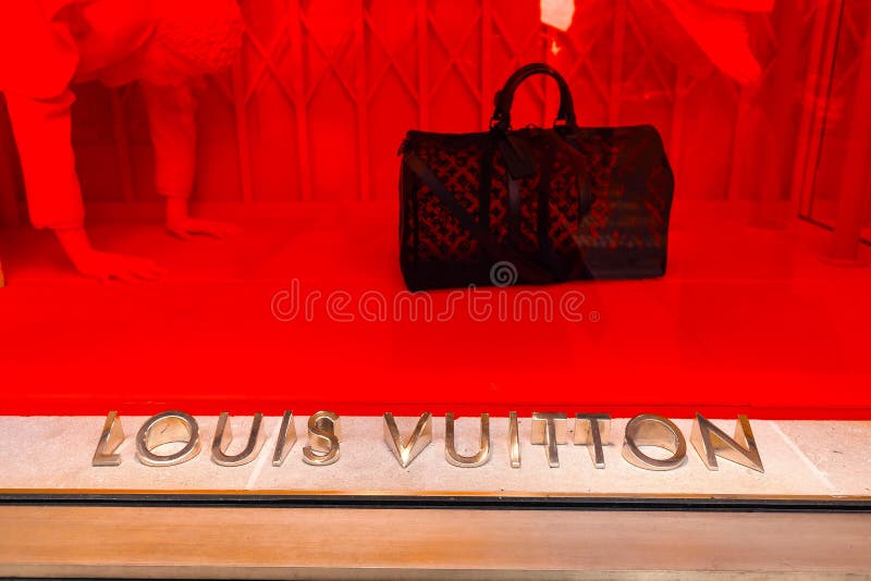 Beautiful Shop Louis Vuitton, Showcase With Clothes . Moscow. 01.11.2018  Stock Photo, Picture and Royalty Free Image. Image 136646823.