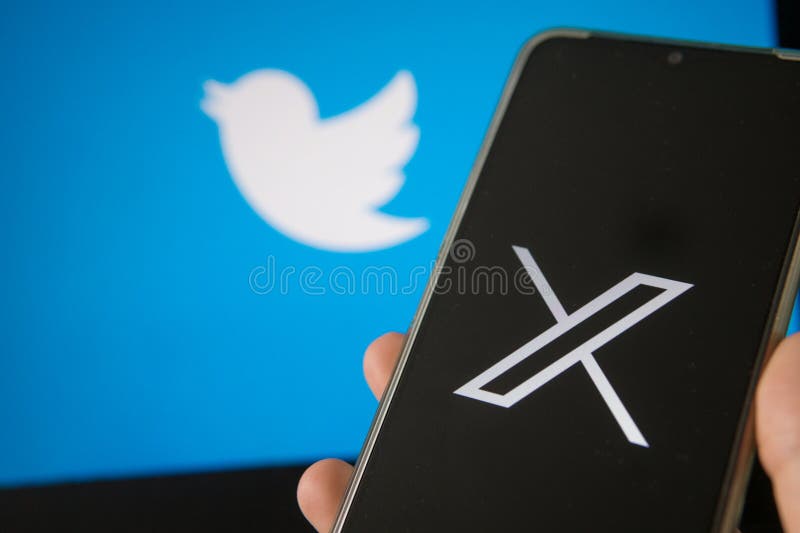 July 25, 2023, Russia. The logo in the form of the letter X displayed on the smartphone. Twitter rebranding, and