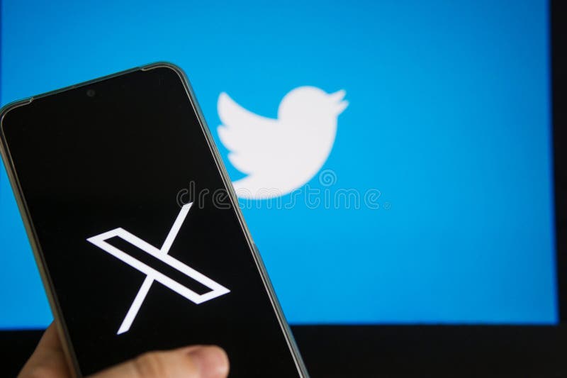 July 25, 2023, Russia. The logo in the form of the letter X displayed on the smartphone. Twitter rebranding, and