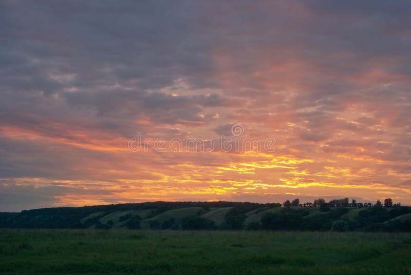 July sunset stock photo. Image of landscape, july, morning 89733986