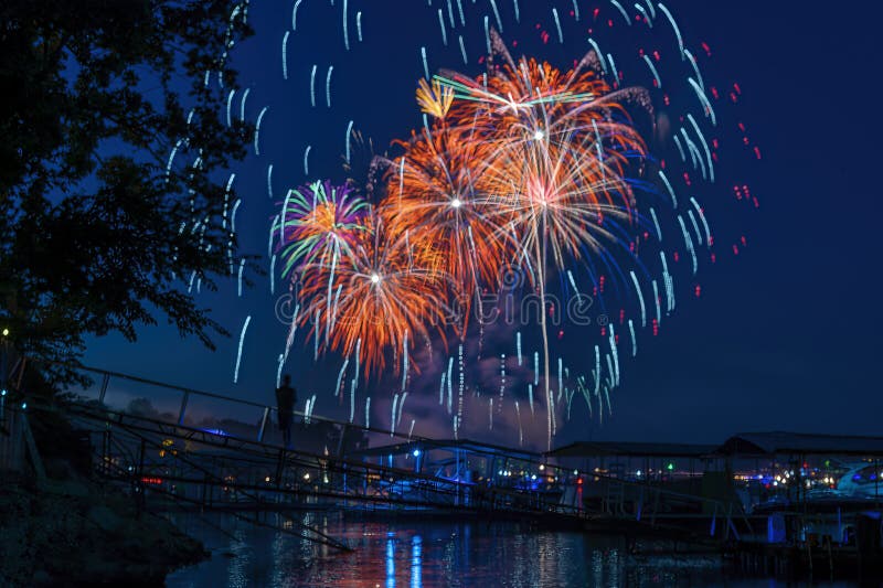 July 4th, 2022, Duck Creek Fireworks Display on Grand Lake, Oklahoma
