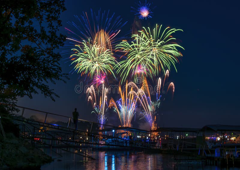 July 4th, 2022, Duck Creek Fireworks Display on Grand Lake, Oklahoma