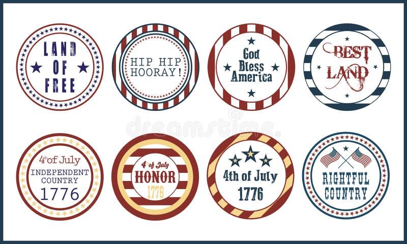 July 4th stamps and seals royalty free illustration