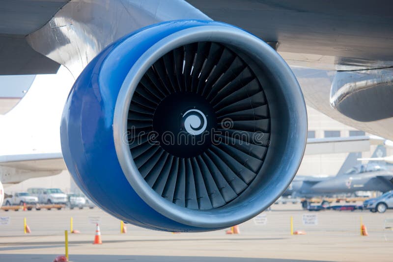 Jumbo Jet Engine Closeup royalty free stock photos
