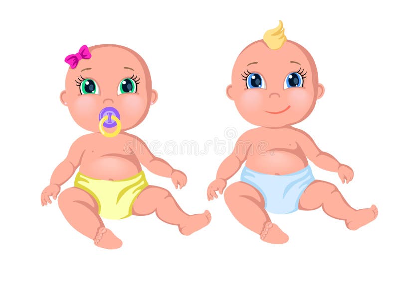 Jumeaux de bébé illustration de vecteur Jumeaux de bébé illustration de vecteur