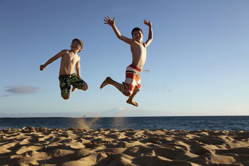 Jump at the beach