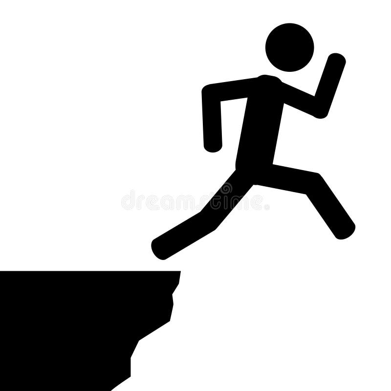 Jump from cliff stock vector. Illustration of black, isolated - 43661961