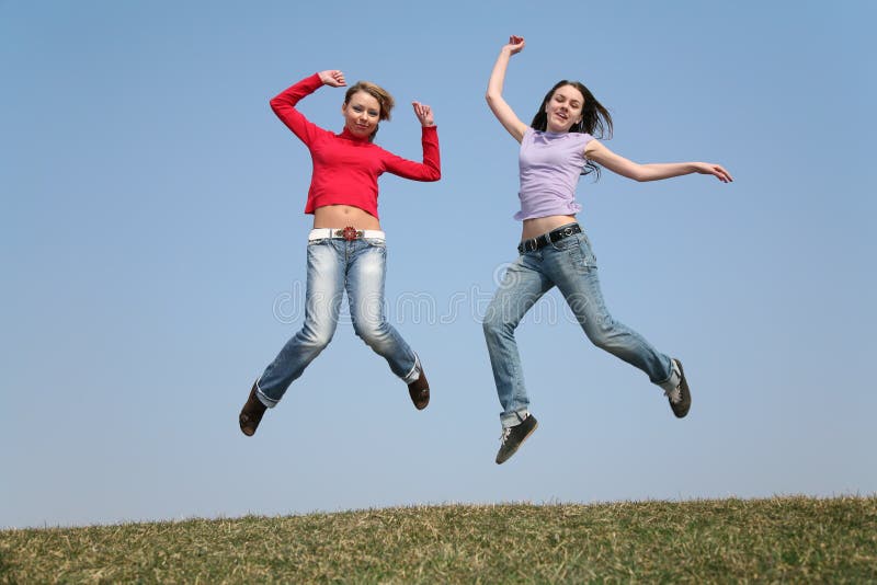 Jump girls royalty free stock photos Jump girls royalty free stock photos