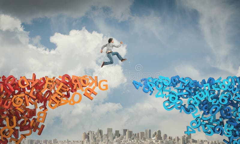Jump for learn stock photos
