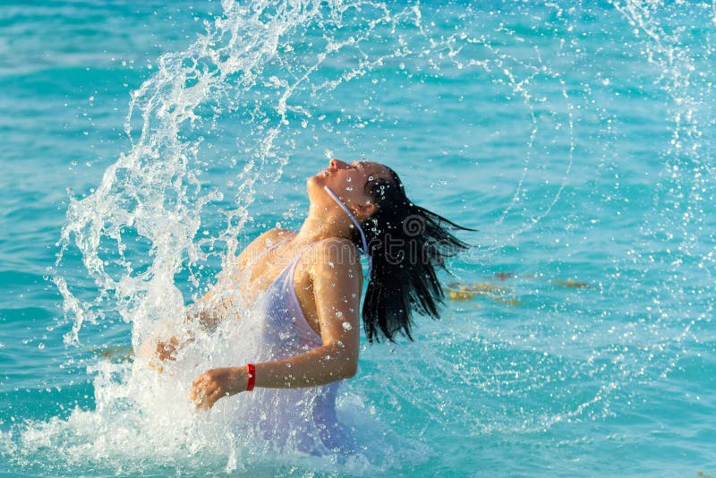 Jump out of the sea royalty free stock image