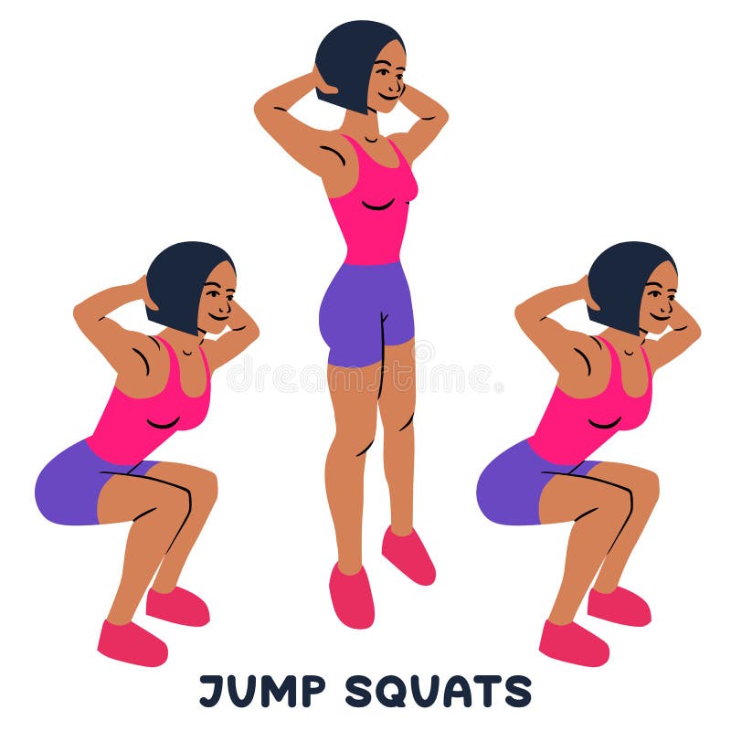 Female silhouette doing squat in kangoo jump boots