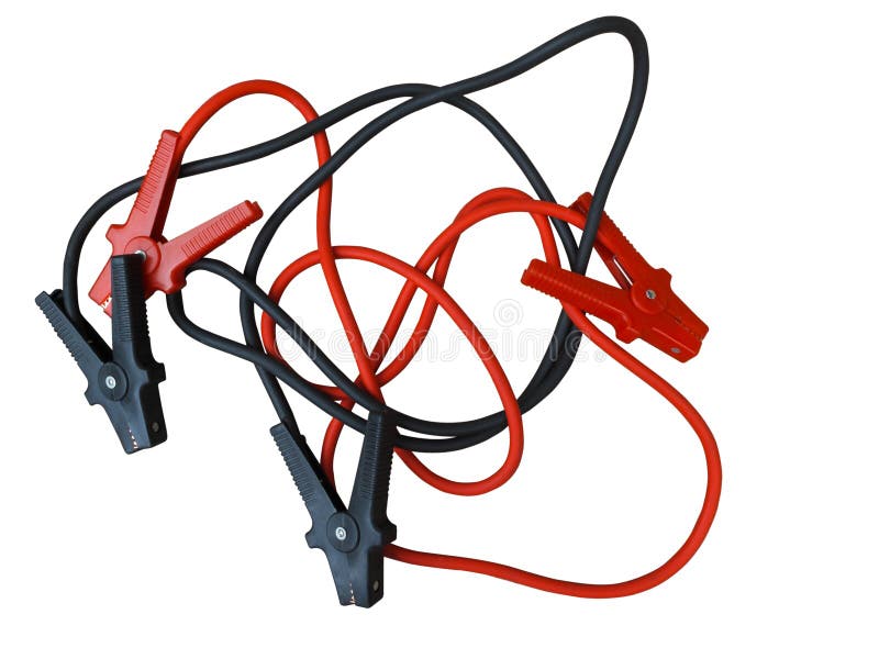 Pair of jumper cables stock photo. Image of negative 64327214