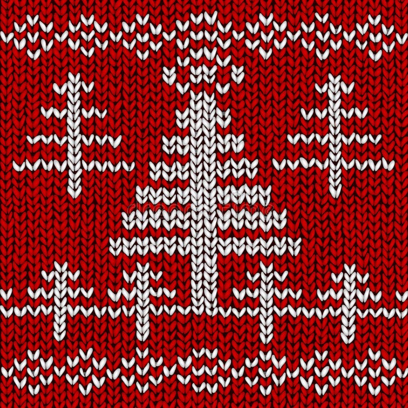 Jumper with Christmas Tree Pattern Stock Vector - Illustration of