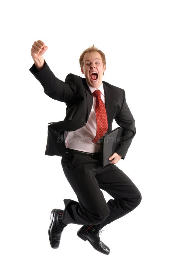 Jumping businessman