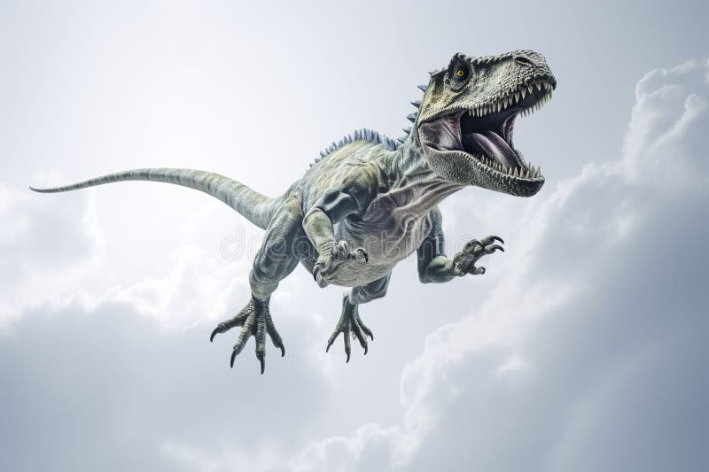 Premium Vector  Jumping dinosaur