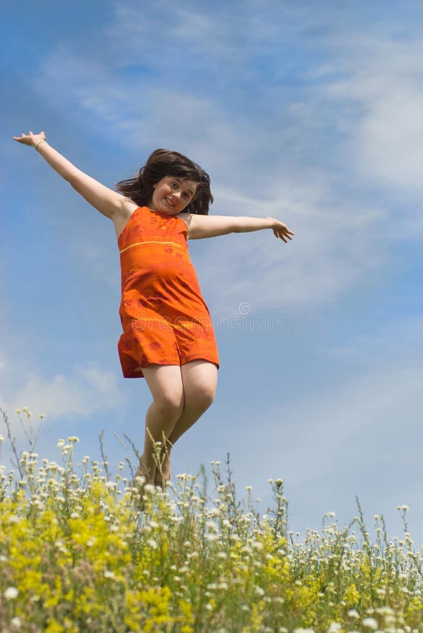 Jumping girl stock photo. Image of clothing, exercise - 10287352