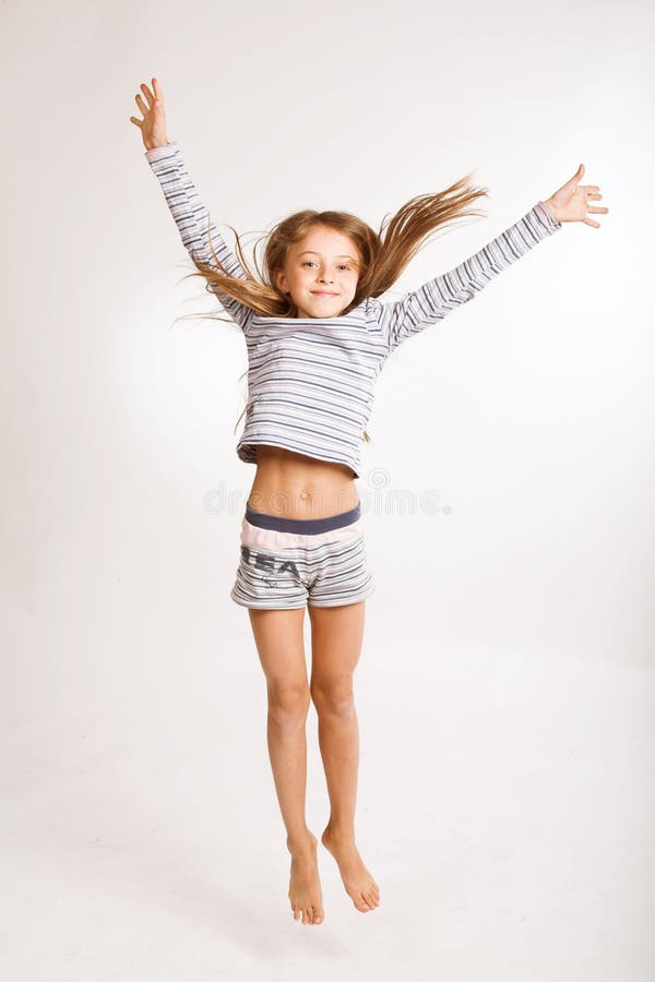 Jumping girl stock image. Image of background, isolated - 5802219