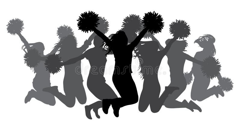 Little Girl Cheerleader With Pom Poms Vector Illustration Royalty Free SVG,  Cliparts, Vectors, and Stock Illustration. Image 10963550.