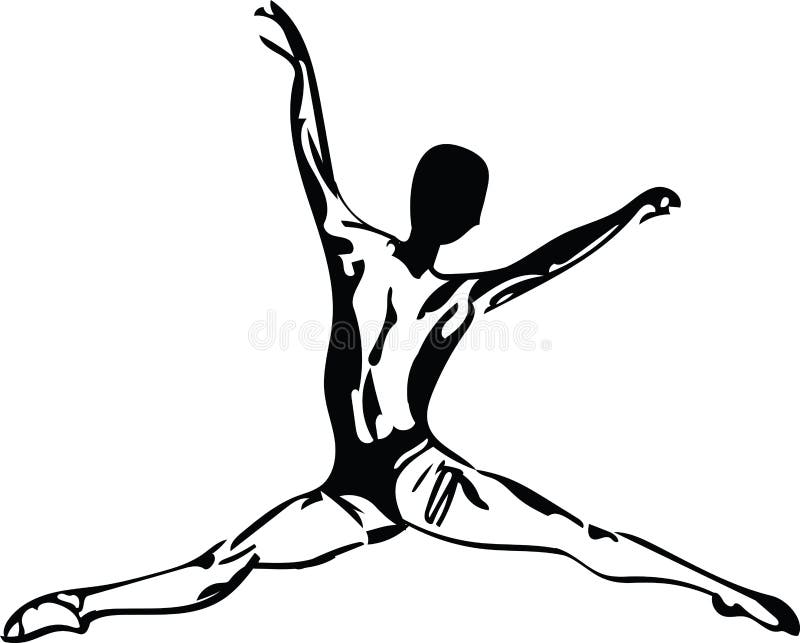 Jumping man, abstract lines drawing royalty free illustration