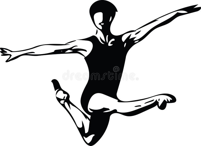 Jumping man, abstract lines drawing royalty free illustration