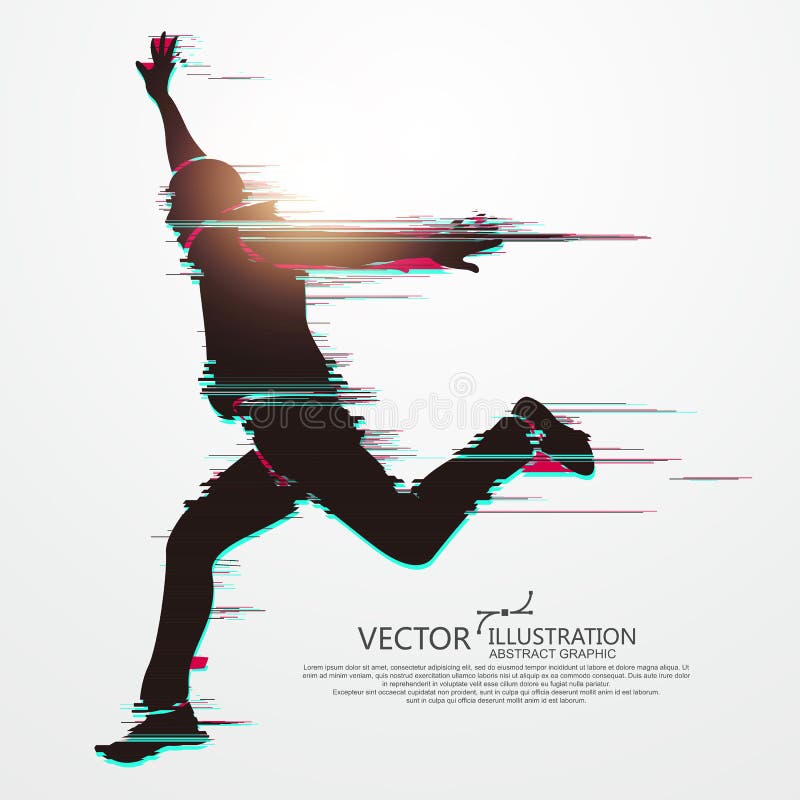 Jumping Man,flawed digital image royalty free illustration