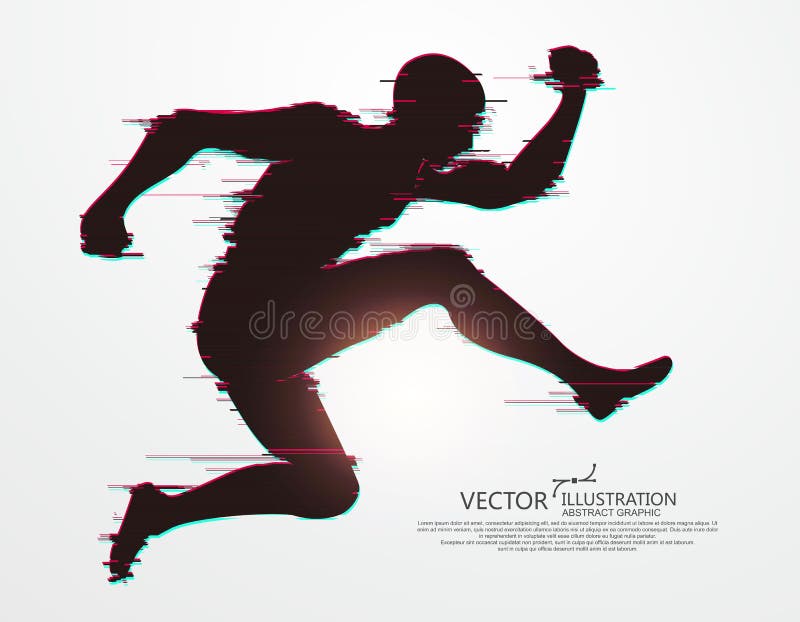 Jumping Man,flawed digital image. vector illustration
