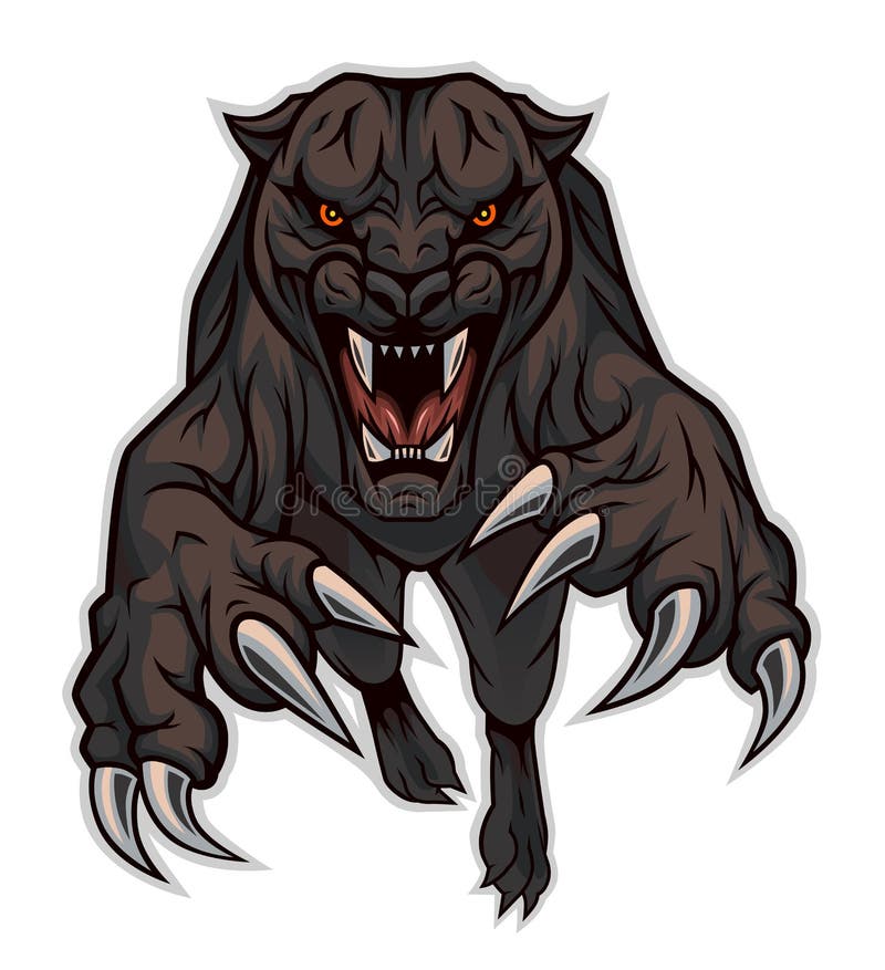 Jumping panther stock vector. Illustration of pastiche - 20051700