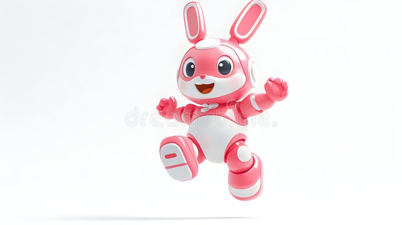 Pink Bunny Robot stock illustration