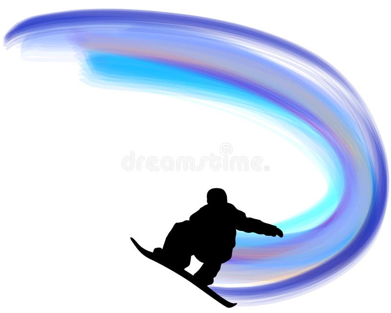 Jumping Snowboarder Silhouette vector illustration Jumping Snowboarder Silhouette vector illustration