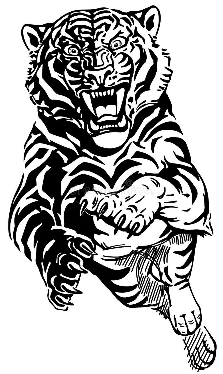 Leaping Tiger Stock Illustrations – 142 Leaping Tiger Stock ...