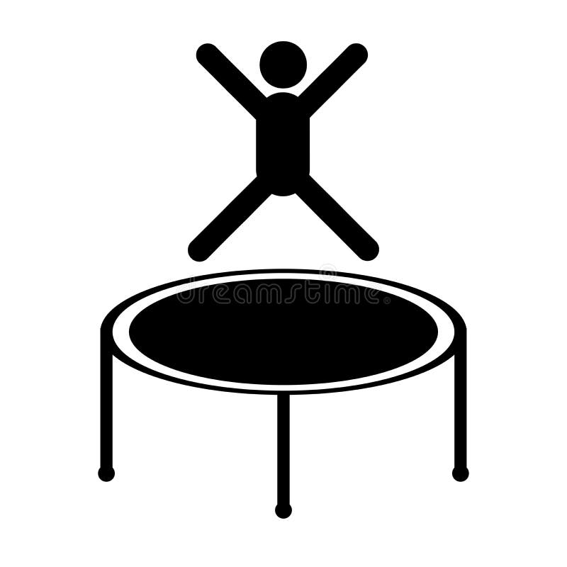 Jumping trampoline icon stock illustration. Illustration of activity