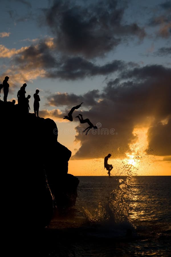 Jumping in Waimea Bay